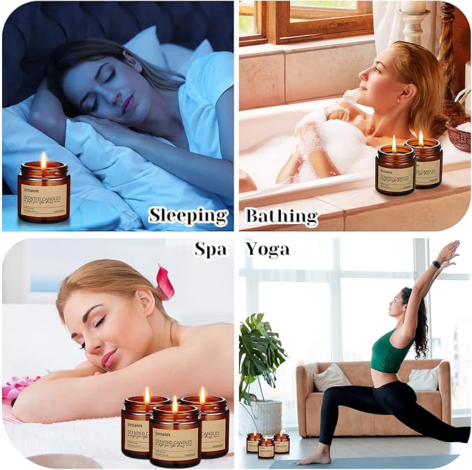 MTLEE 12 Pack Scented Candles for Home, Valentine Candles Gift Set Long Lasting Soy Candle Aromatherapy Jar Candle Bulk for Women, Men, Home Relaxation, Birthday, Housewarming, Valentine Gifts(Brown)