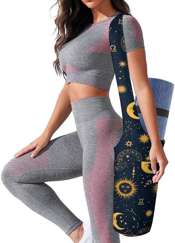 Aiyoolee Portable Yoga Mat Carrier Single Shoulder Bag with Pocket Spacious for Yoga Gym Fitness Travel