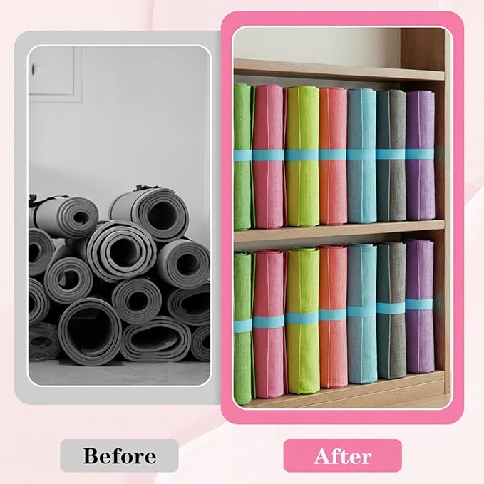 APLZGMG Yoga Mat Strap, One Snap Yoga Mat Slap Band for Keep Mats Tightly Rolled, Elastic One Snap Straps Band