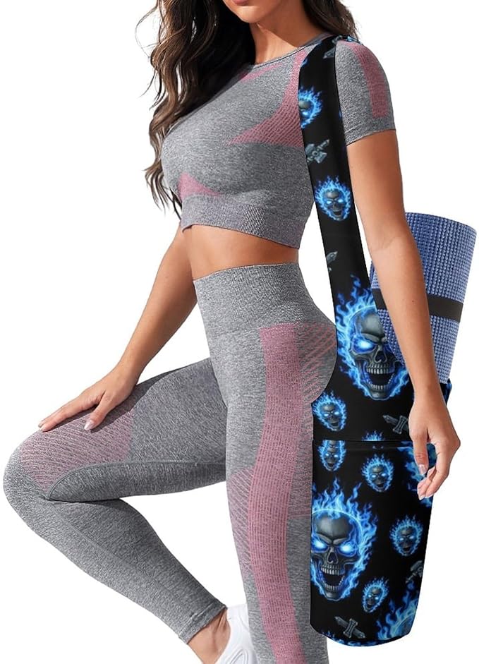 Aiyoolee Fashion Yoga Mat Bag with Large Pocket, Long Tote Yoga Bag Fit Most Mats Accessories