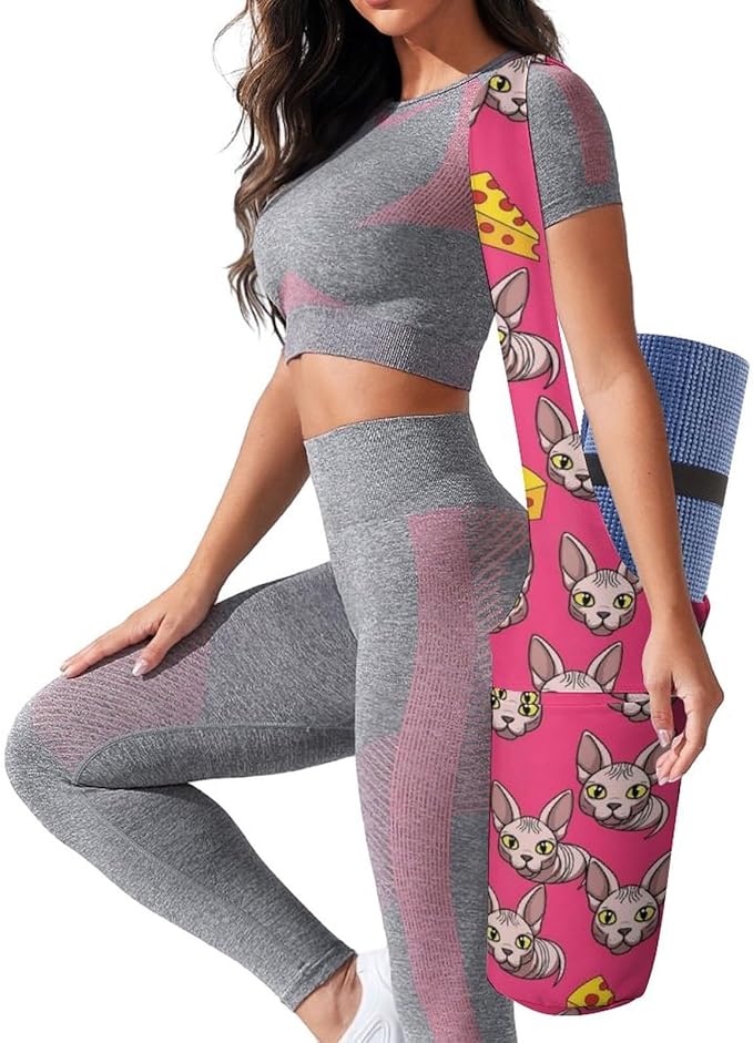 Aiyoolee Yoga Mat Bag for Women with Large Pocket, Yoga Gifts Accessories with Adjustable Shoulder Strap for Workout Stuff