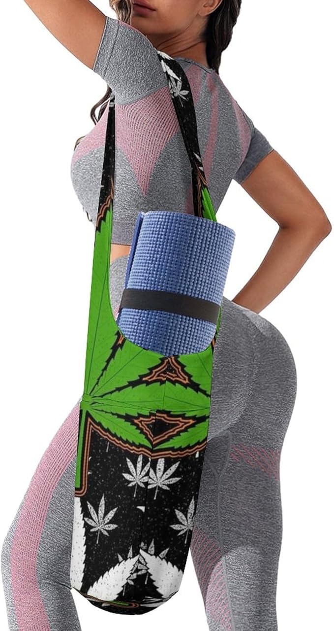 Aiyoolee Yoga Mat Bags, Large Tote Yoga Mat Carrier Holder with Water Bottle Pocket, Adjustable Shoulder Strap Storage Bag