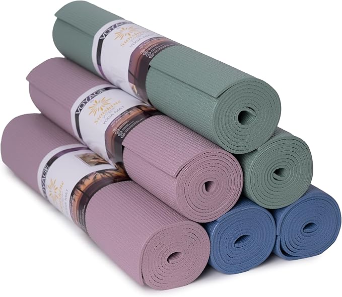 Sunshine Yoga Voyage Yoga Mat, 6 Pack, 72" x 24" Professional Studio and Gym Bulk Yoga Mats, 5mm Thick, Durable, Anti-Tear, Non Slip Fitness and Exercise Mats
