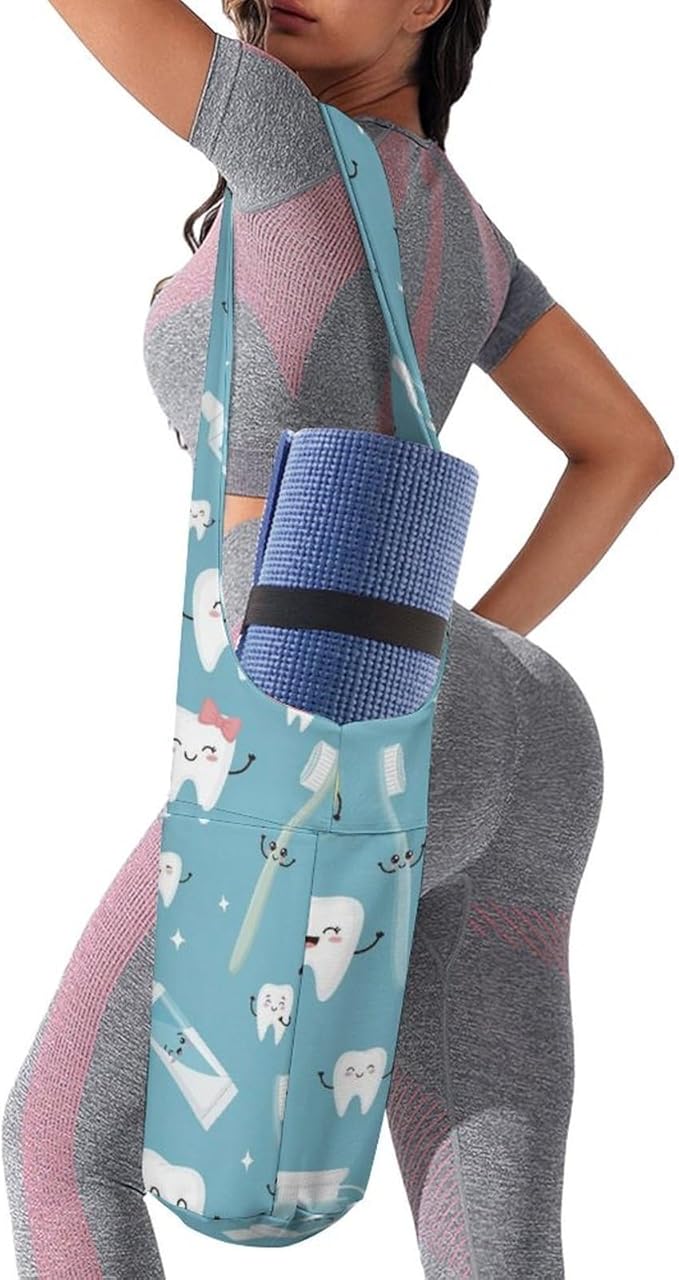 Aiyoolee Yoga Mat Bags, Large Tote Yoga Mat Carrier Holder with Water Bottle Pocket, Adjustable Shoulder Strap Storage Bag