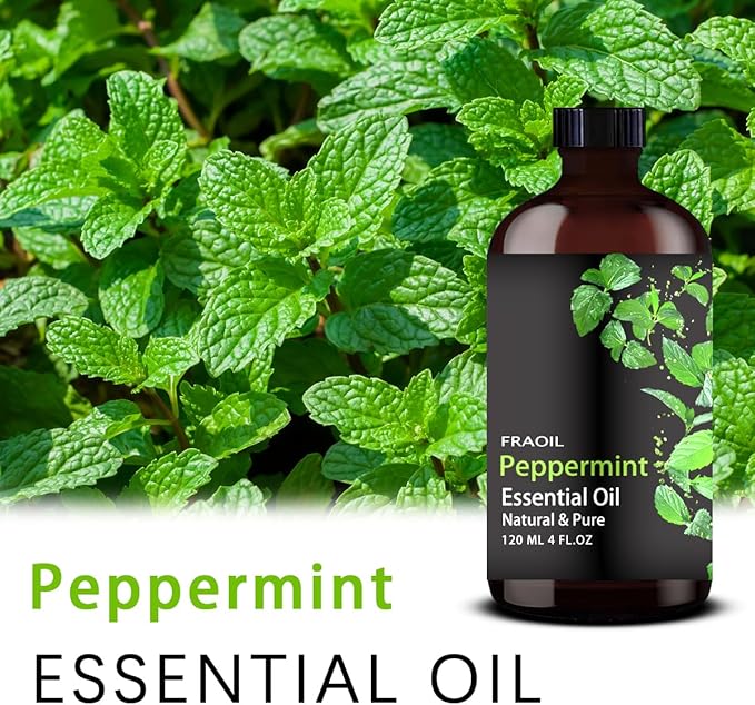 Peppermint Essential Oil, Peppermint Oil 4 Fl Oz 120ML for Diffuser Humidifier Yoga Cleaning DIY Candle Soap Making Perfume Gift Essential Oils