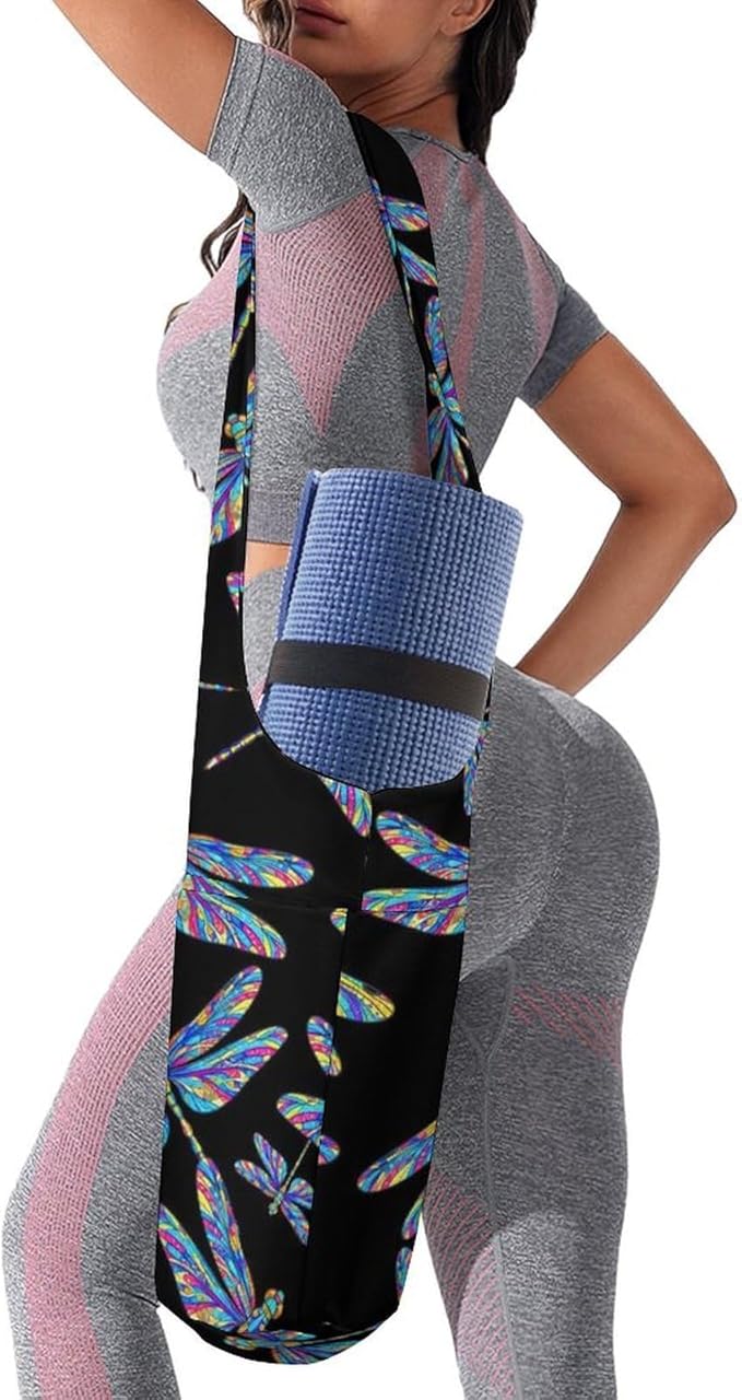Aiyoolee Yoga Mat Bag with Large Pocket, Strap Bag Carriers for Women