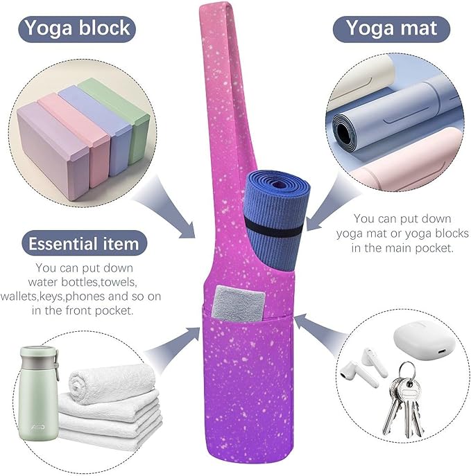 Meaudiwes Large Yoga Mat Bag Fit Most Size for Ladies Yoga Mats Carrier Bags Multi-Functional Exercise Mat Holder Storage Bag