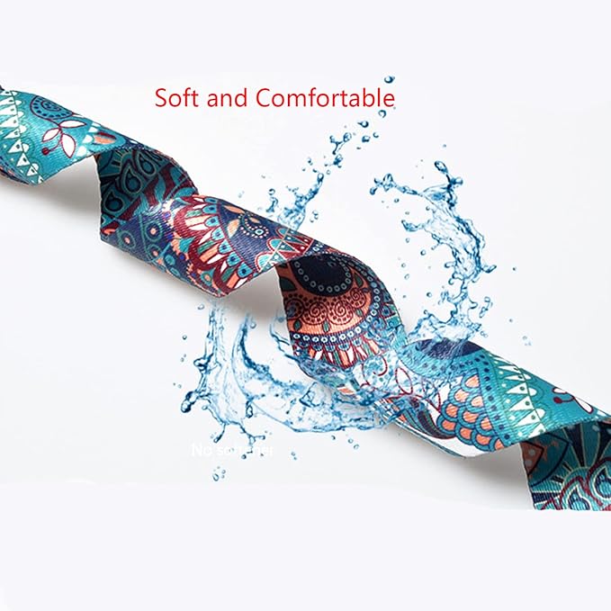 N-KONGJIAN 2 Pack Yoga Mat Straps, Adjustable Nylon Carrier for Yoga Mat, Strong and Study Yoga Mat Harness Strap Sling, Pilates or Exercise Mat Strap (Green，Illusory Colorful)