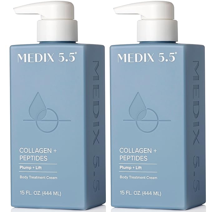 Medix 5.5 Collagen Cream Body Lotion & Face Lotion For Dry Skin & Wrinkles | Collagen Peptides Tightening Cream Body Moisturizers Helps Lift, Tighten, & Firm Skin | Skin Care Products | 2-Pack