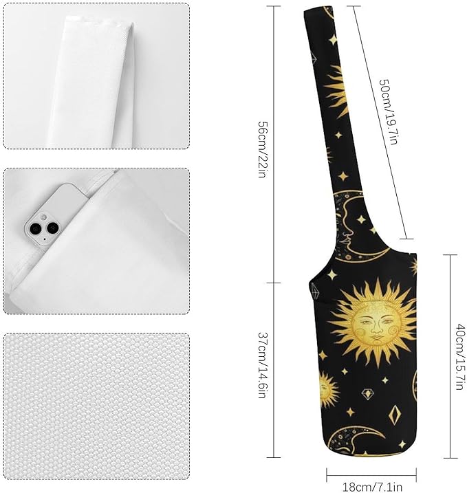 Meaudiwes Large Yoga Mat Bag Fit Most Size for Ladies Yoga Mats Carrier Bags Multi-Functional Exercise Mat Holder Storage Bag