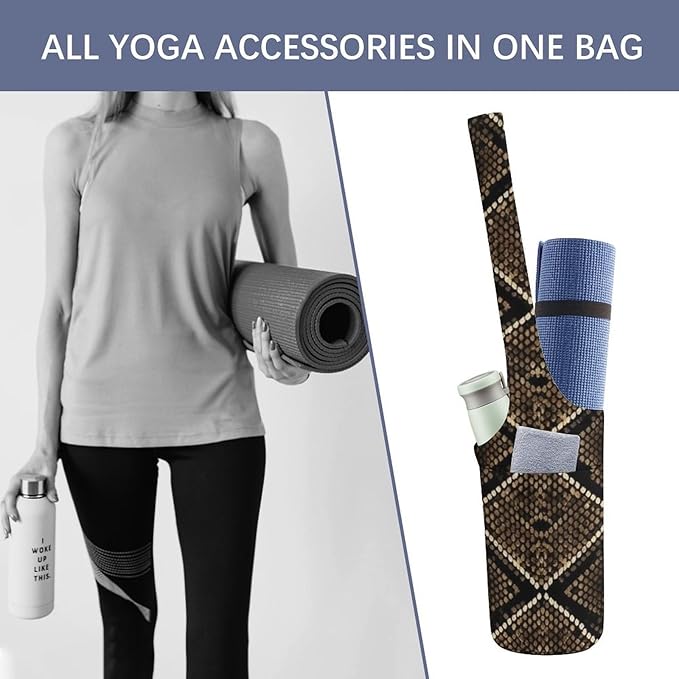 Meaudiwes Large Yoga Mat Bag Fit Most Size for Ladies Yoga Mats Carrier Bags Multi-Functional Exercise Mat Holder Storage Bag