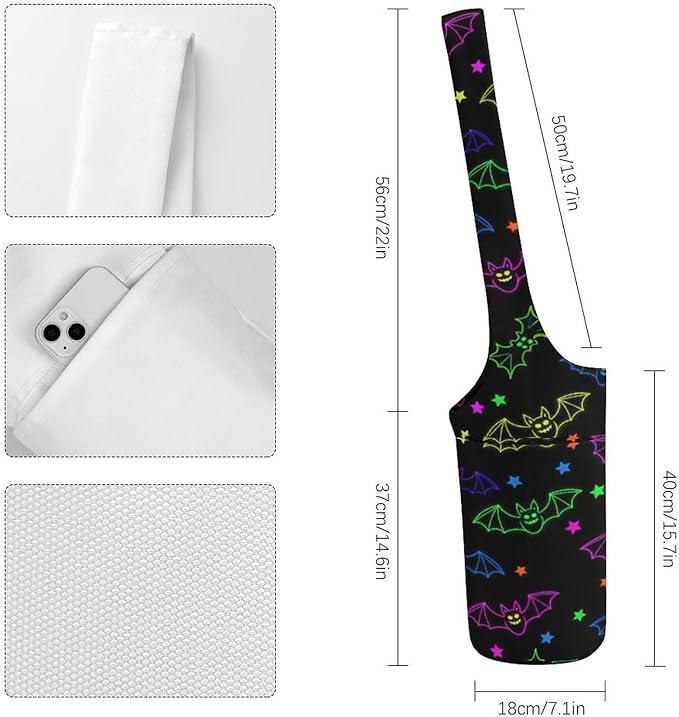 Meaudiwes Yoga Mat Bag for Women, Stylish Yoga Mat Tote Sling Carrier Bag, Long Strap Exercise Mats Totes Sport Storage Bag