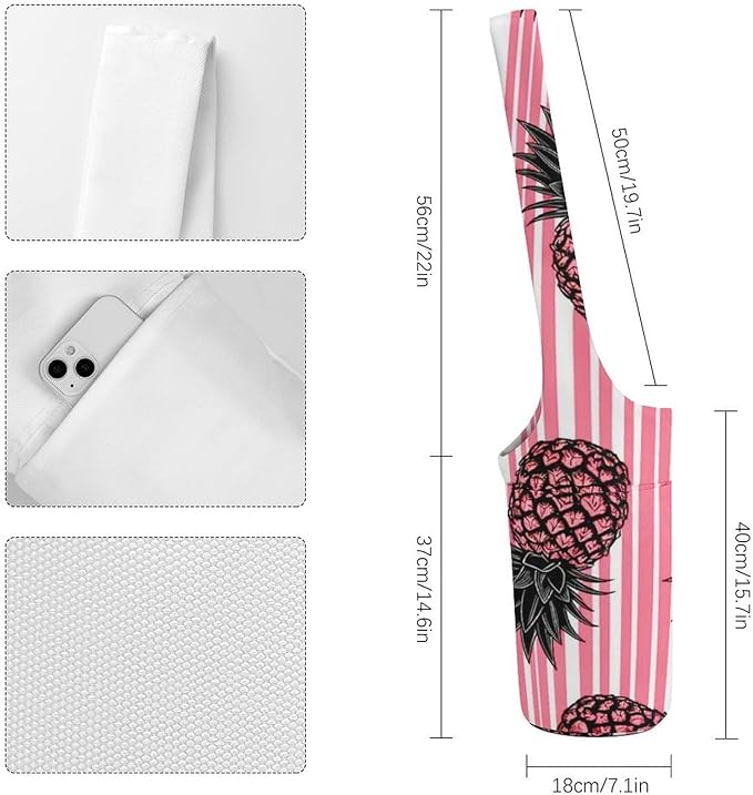 Meaudiwes Large Yoga Mat Bag with Long Strap for Women Yoga Accessories Sports Storage Bags Exercise Mats Tote Sling Carrier Bag