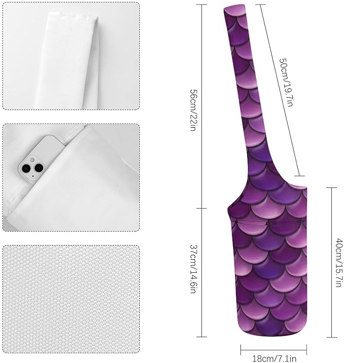 Meaudiwes Large Size Yoga Mat Bag with Long Strap, Yoga Mats Carrier Storage Bag, Exercise Mat Holder Accessories