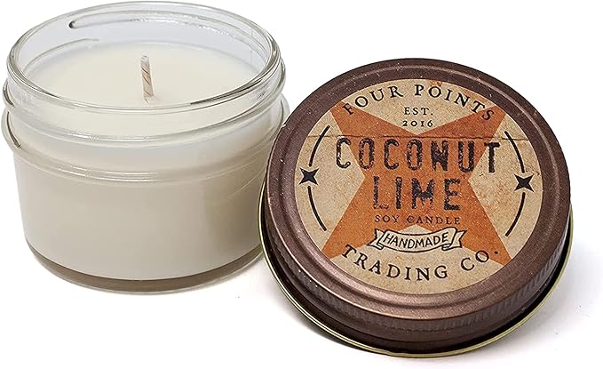 Coconut Lime 4 Oz Scented Soy Aromatherapy Candle w/Jar