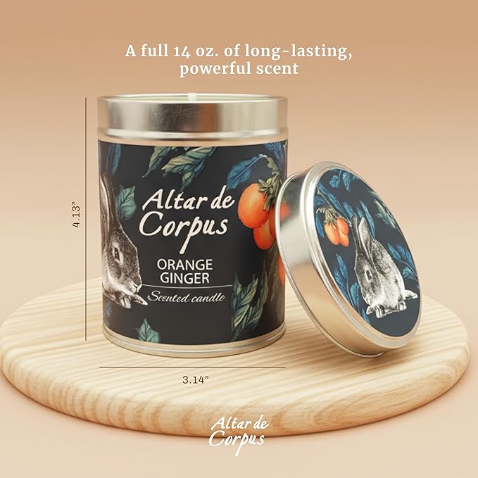 14 Oz Strong Scented Candles Long Lasting – Orange Ginger Candle - High End Luxury Candles for Home - Cute Candles for Women - Soy Wax Premium Blend - Decorative Candle for Men Gifts