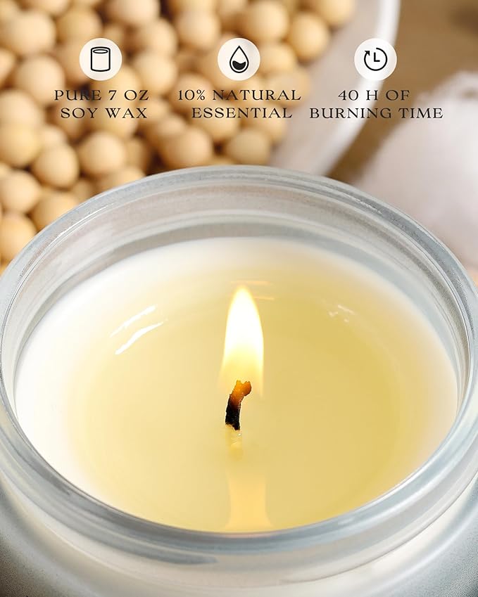 AOOVOO Scented Candles Set - 6 Pack Men Candles for Home Scented, 42 oz Soy Wax, 300 Hour Long Lasting Candle, Soy Candle Gifts Set for Men, Birthday, Valentine, Christmas, Anniversary Present