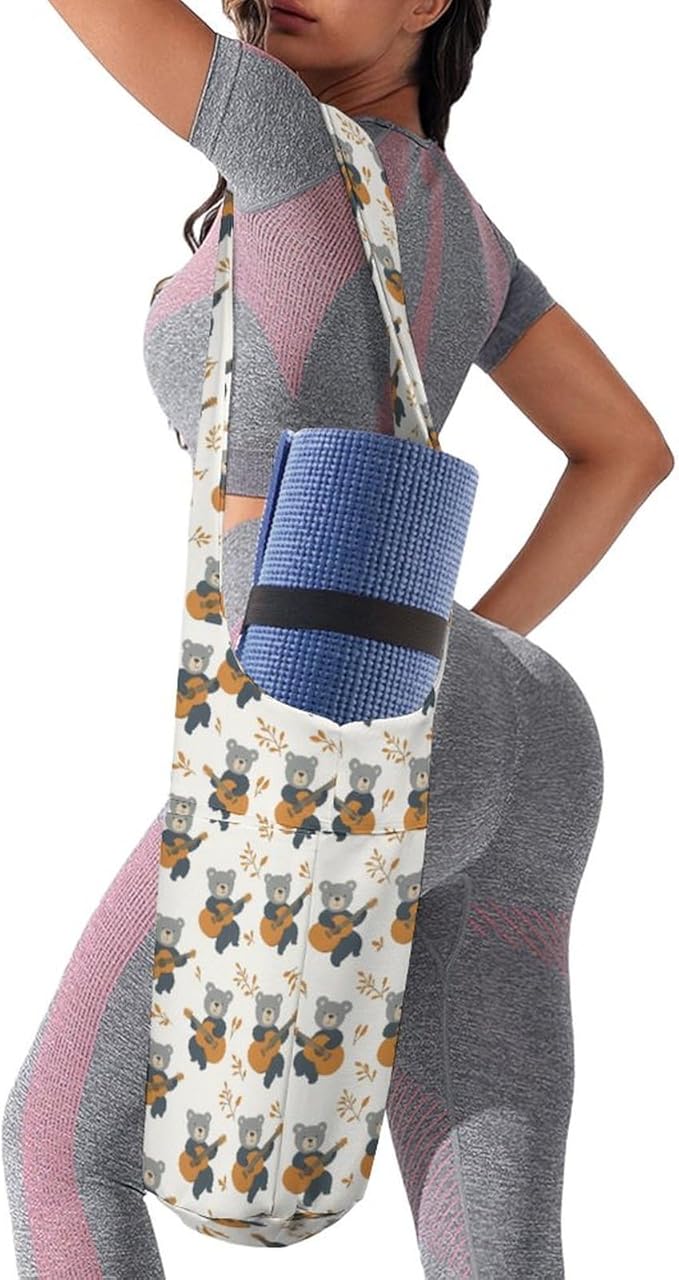 KKdskkds Vintage RoseYoga Mat Bag Large Opening Long Tote Yoga Mat with Pocket Fit Most Size Mats