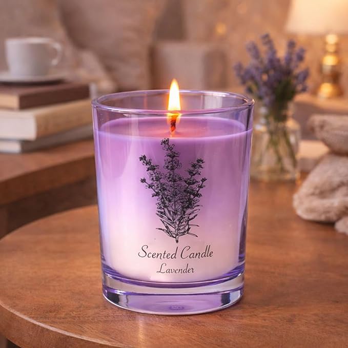 Valentine’s Day Gift for Girlfriend & Wife – Lavender Soy Candle for Relaxation & Romance, Anniversary Couple Gifts, Home Scented Aromatherapy Candle