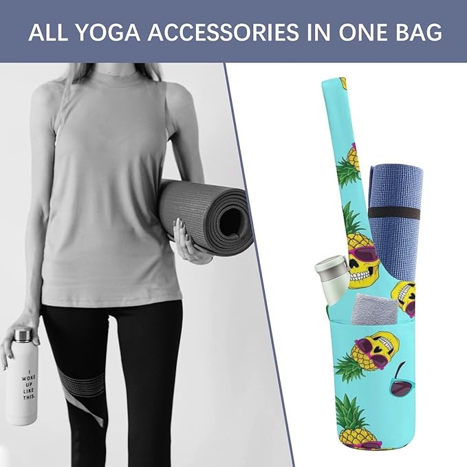 Aiyoolee Yoga Mat Bag with Large Pocket, Strap Bag Carriers for Women