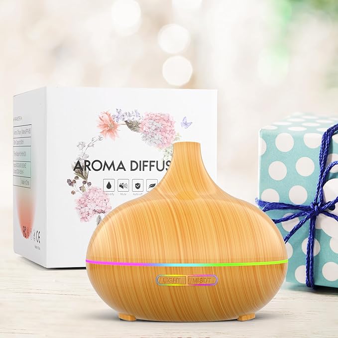 Aroma Diffuser for Essential Oil Large Room,Office Essential Oil Diffusers for Home Kids, Cool Mist humidifier for Bedroom Quiet with Ambient Light,Waterless Auto Off Aromatherapy, 1 count, pack of 1