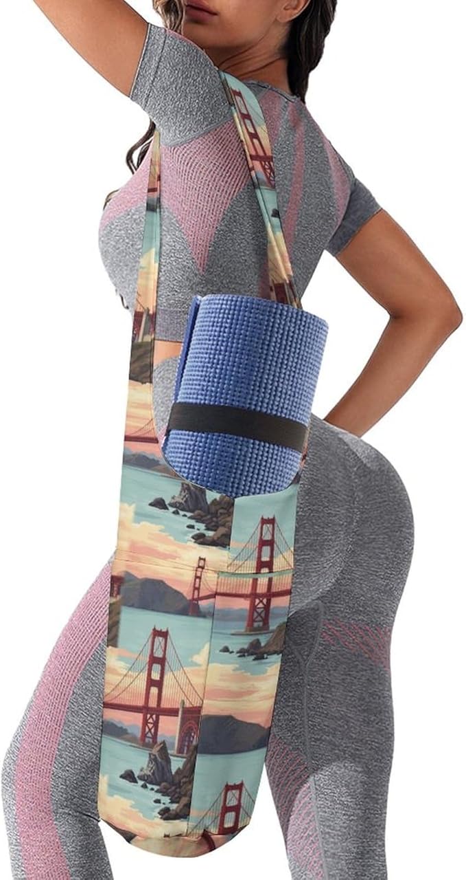Aiyoolee Yoga Mat Bag for Women with Large Pocket, Yoga Gifts Accessories with Adjustable Shoulder Strap for Workout Stuff