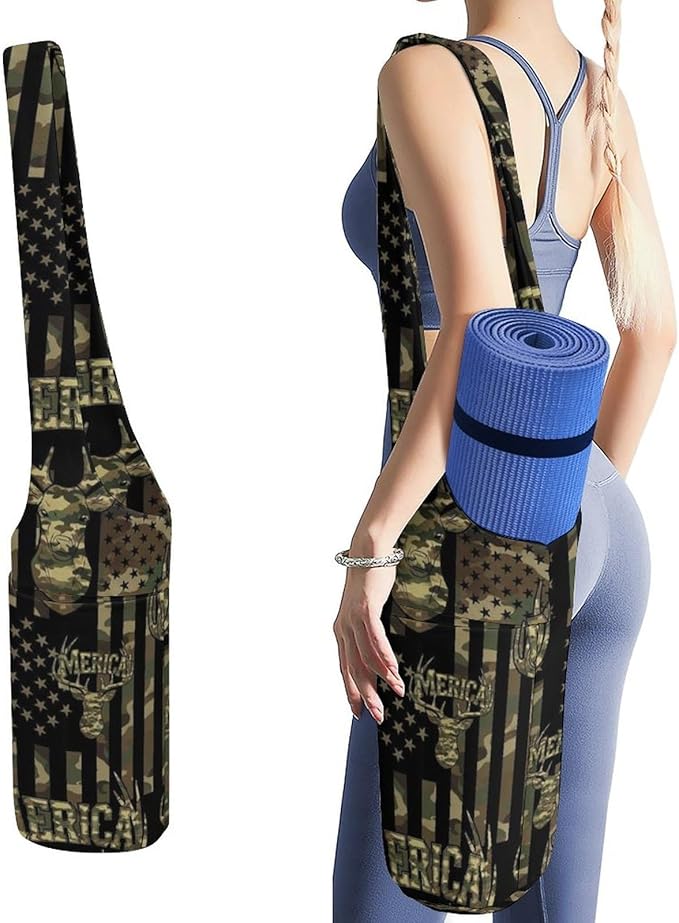 Aiyoolee Yoga Mat Bag for Women with Large Pocket, Yoga Gifts Accessories with Adjustable Shoulder Strap for Workout Stuff