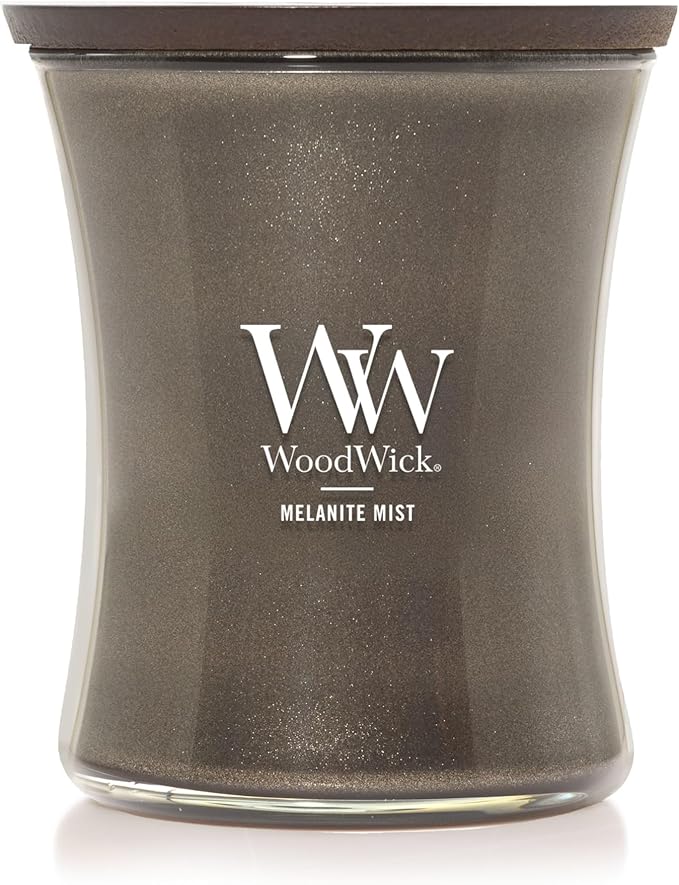 WoodWick Melanite Mist Holiday Candle Gifts for Women and Men, 9.7 oz Precious Metals Collection with Crackling Wick