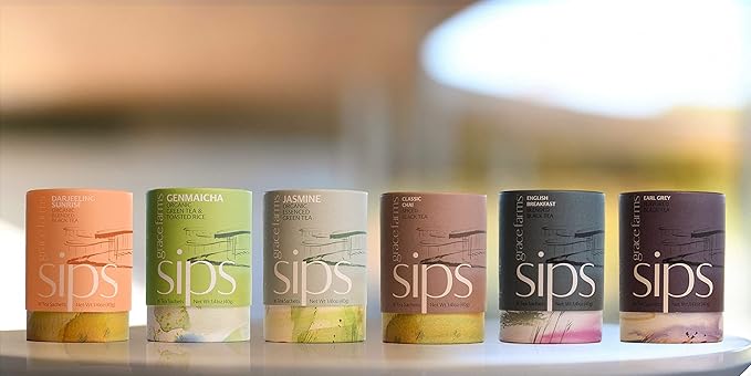 Grace Farms Organic Earl Grey Black Tea, 16 Pyramid Sachets | Bergamot Oil | Fairtrade & Kosher |Gives Back 100% of Profits