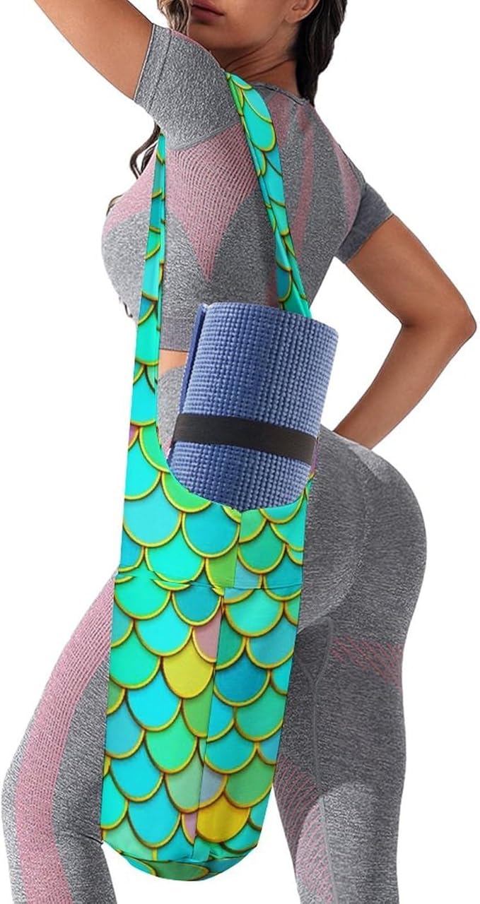 Meaudiwes Stylish Yoga Mat Bag for Women Exercise Mat Holder with Shoulder Strap Yoga Mats Totes Sports Storage Bag