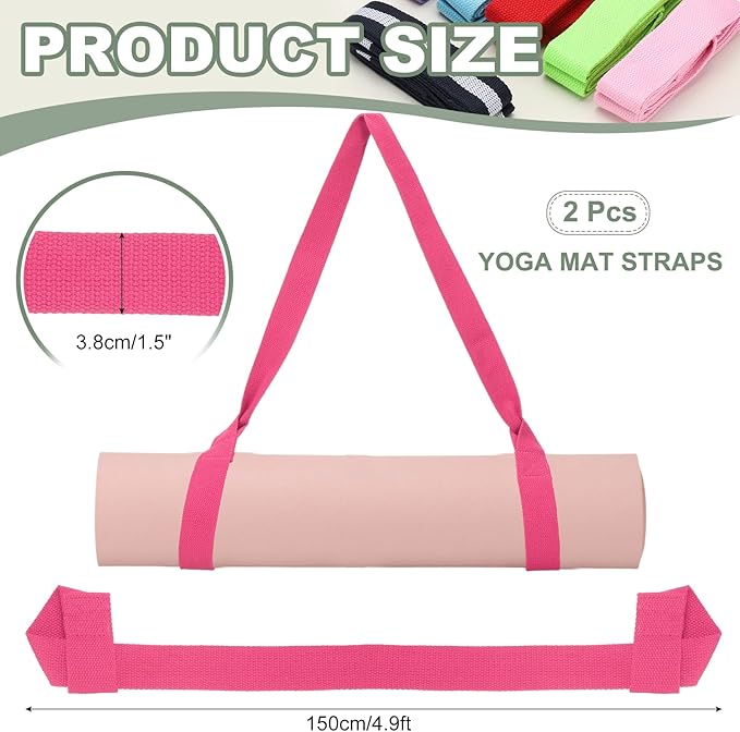 YELARXI Yoga Mat Straps for Carrying, Adjustable Exercise Mat Sling Holder Multi Purpose Mats Carrier