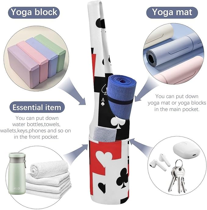 Aiyoolee Yoga Mat Bag Large Tote Carrier Holder with Water Bottle Pocket Yoga Bags
