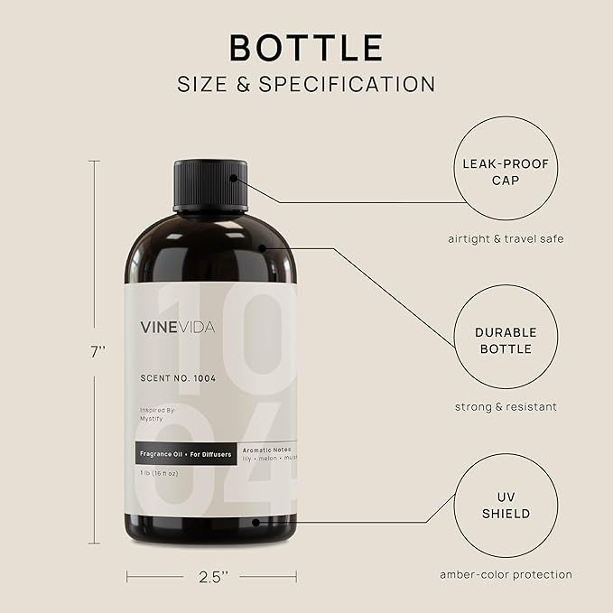 VINEVIDA (16oz) Hotel Fragrance Collection Diffuser Oil - Hotel Scents Diffusers for Home - Cold Air Diffuser Oil - Hotel Scent Essential Oil - Scent No.1004 Inspired by Wynn Hotel