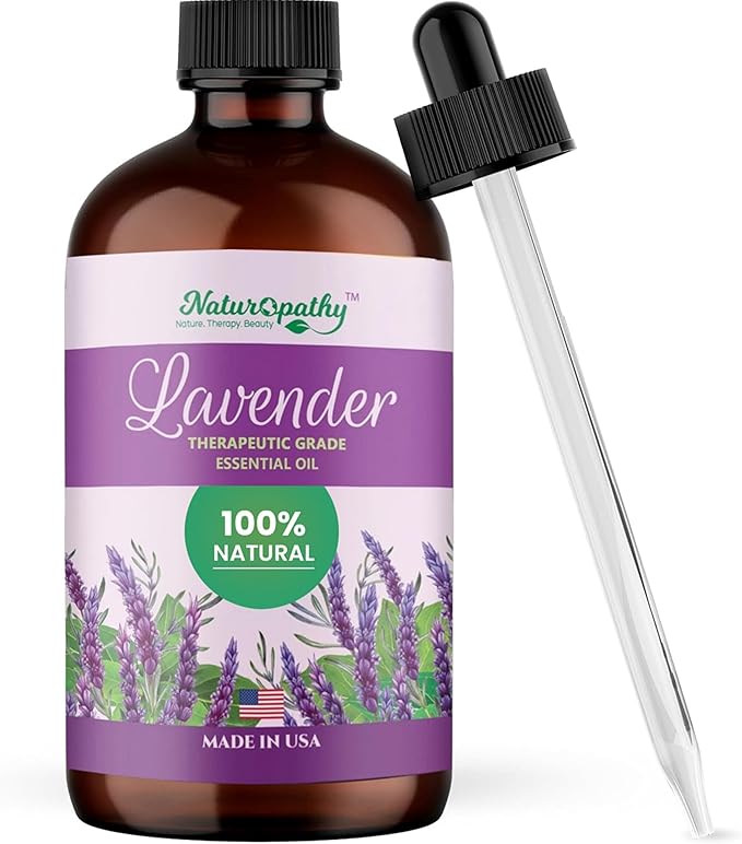 Naturopathy Lavender Essential Oil, 100% Natural Therapeutic Grade, Premium Quality Lavender Oil, 4 fl. Oz - Perfect for Aromatherapy and Relaxation