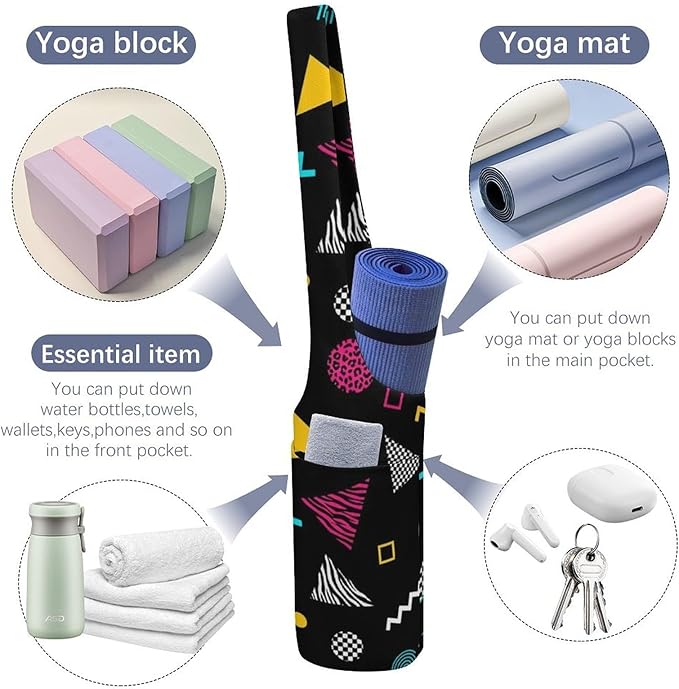 Aiyoolee Yoga Mat Bag Large Tote Carrier Holder with Water Bottle Pocket Yoga Bags