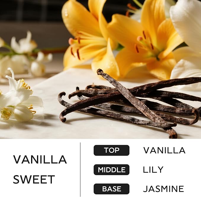Vanilla Candle, 14.1 oz Scented Candles for Home, 2 Wicks Blended Scents Candles for Women and Men, Birthday Gifts for Women (Vanilla+Lily+Jasmine)