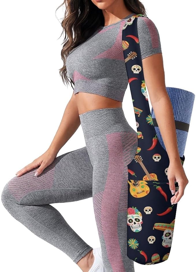 Aiyoolee Women's Portable Yoga Mat Bag Single Shoulder Carrier with Pocket for Gym Yoga Workout Travel