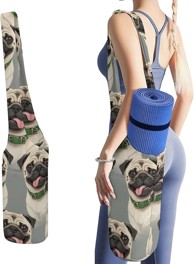 Aiyoolee Yoga Mat Bags, Large Tote Yoga Mat Carrier Holder with Water Bottle Pocket, Adjustable Shoulder Strap Storage Bag