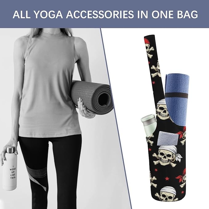 Aiyoolee Women's Portable Yoga Mat Bag Single Shoulder Carrier with Pocket for Gym Yoga Workout Travel