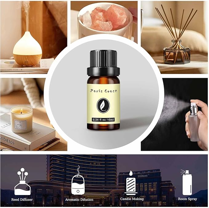 Hotel Diffuser Oil Discovery Kit - Buyers’ Best Picks - 10 mLX6, 0.34 fl oz Hotel Fragrance Oil Gift Set - Inspired by The Baccarat NYC, Paris Coast、My Way and Ritz Carlton and Other Hotel Scents