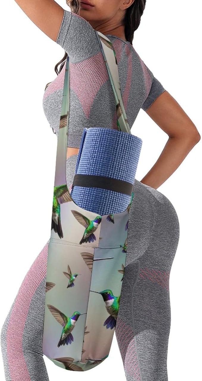 Aiyoolee Spacious Yoga Mat Storage Bag Single Shoulder Portable Carrier with Pocket for Gym Yoga Fitness