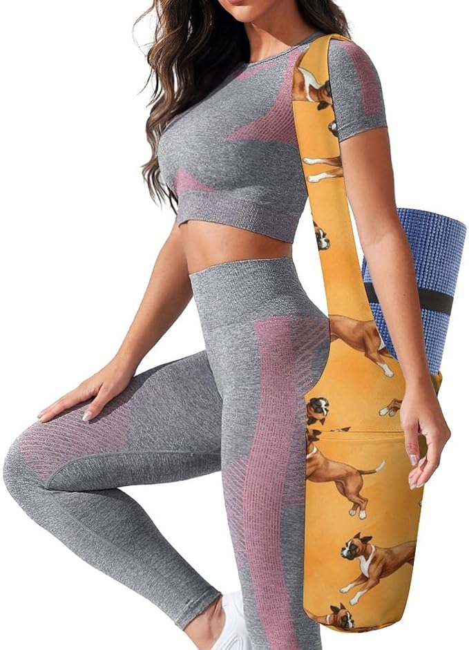 Meaudiwes Large Yoga Mat Bag Fit Most Size for Ladies Yoga Mats Carrier Bags Multi-Functional Exercise Mat Holder Storage Bag