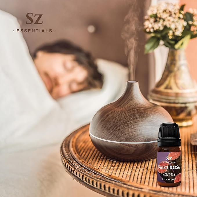 Palo Rosa Essential Oil - Peruvian Rosewood (Aniba Rosaeodora) - 100% Pure & Natural - Rich & Woody Scent, with Fresh Overtones - Therapeutic Grade & Vegan - 0.17 Fl Oz (5ml)