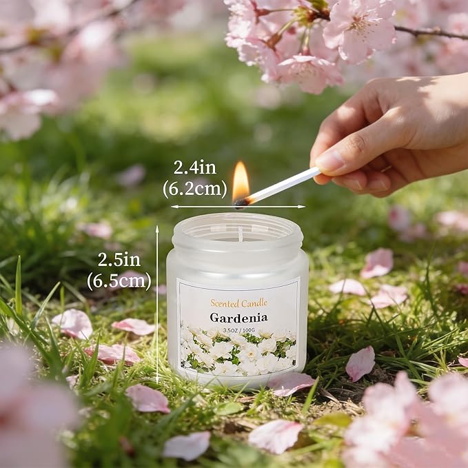 Spring Candle Set, 6 Pack Floral Scented Candles, 21 oz Soy Candles for Home Scented, Spring Gifts Set for Women & Men, Freesia/Rose/After Rain/Gardenia/Fresh Cut Grass/Ocean Breeze