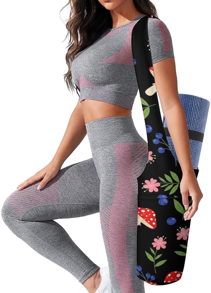 Aiyoolee Women's Portable Yoga Mat Bag Single Shoulder Carrier with Pocket for Gym Yoga Workout Travel