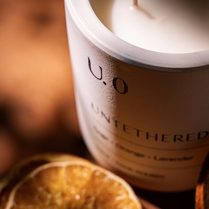 U.0 Luxury Scented Candle – Sage, Orange & Amber | Hand-Poured in USA with 100% Natural Coconut & Apricot Wax | Double Wick, Long-Lasting Aromatherapy Candle for Home, Gift & Relaxation (12.5 oz)