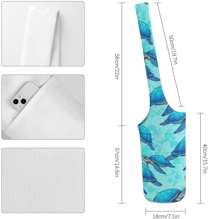 Meaudiwes Yoga Mat Bag for Women, Stylish Yoga Mat Tote Sling Carrier Bag, Long Strap Exercise Mats Totes Sport Storage Bag