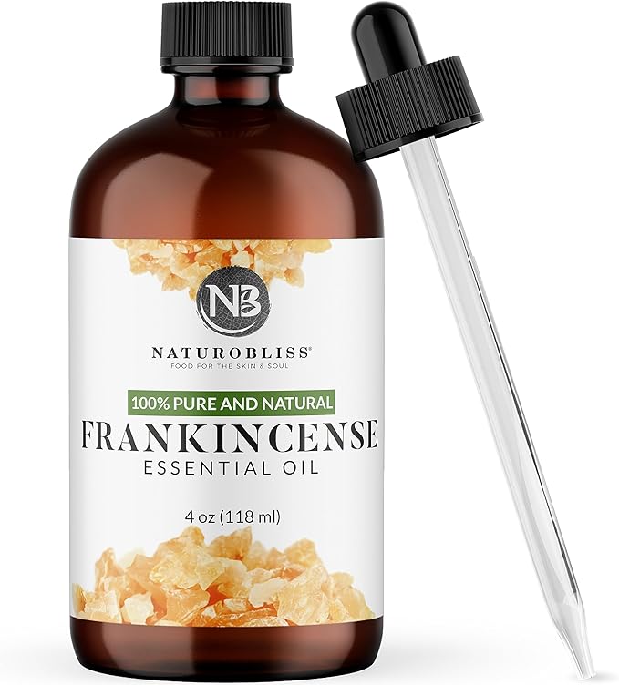 NaturoBliss 100% Pure Frankincense Essential Oil Therapeutic Grade Premium Quality (4 fl. oz) with Glass Dropper, Perfect for Aromatherapy
