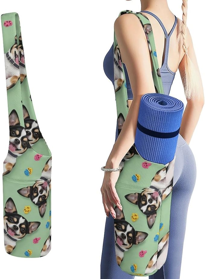 Aiyoolee Yoga Mat Bag with Large Pocket, Strap Bag Carriers for Women