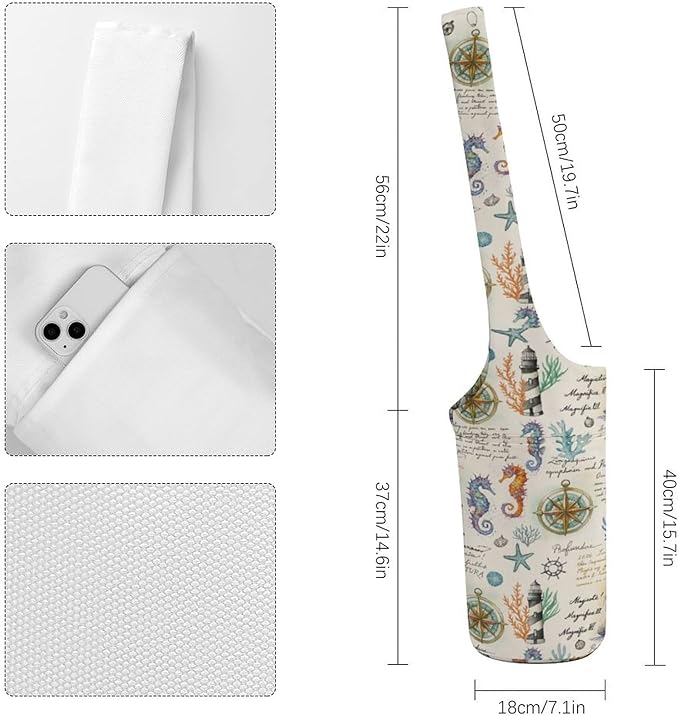 KKdskkds Lovely Pig And HeartYoga Mat Bag Large Opening Long Tote Yoga Mat with Pocket Fit Most Size Mats